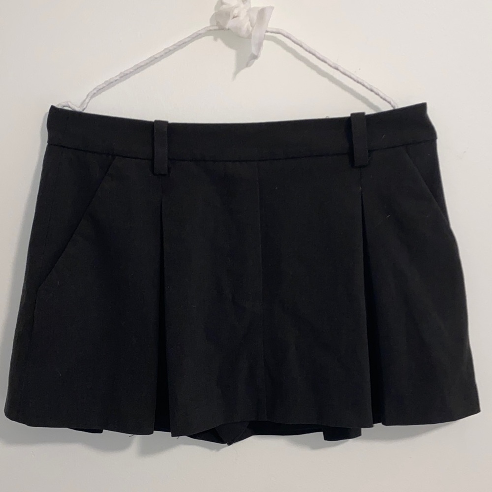 Dark Grey Pleated Mini Skort